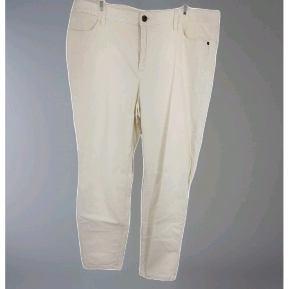Talbots High Waist Slimming Thin Corduroy Jegging Stretch Pants Cream Size 16P
